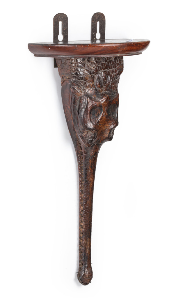 A Victorian Taxidermy Gharial Wall-bracket
