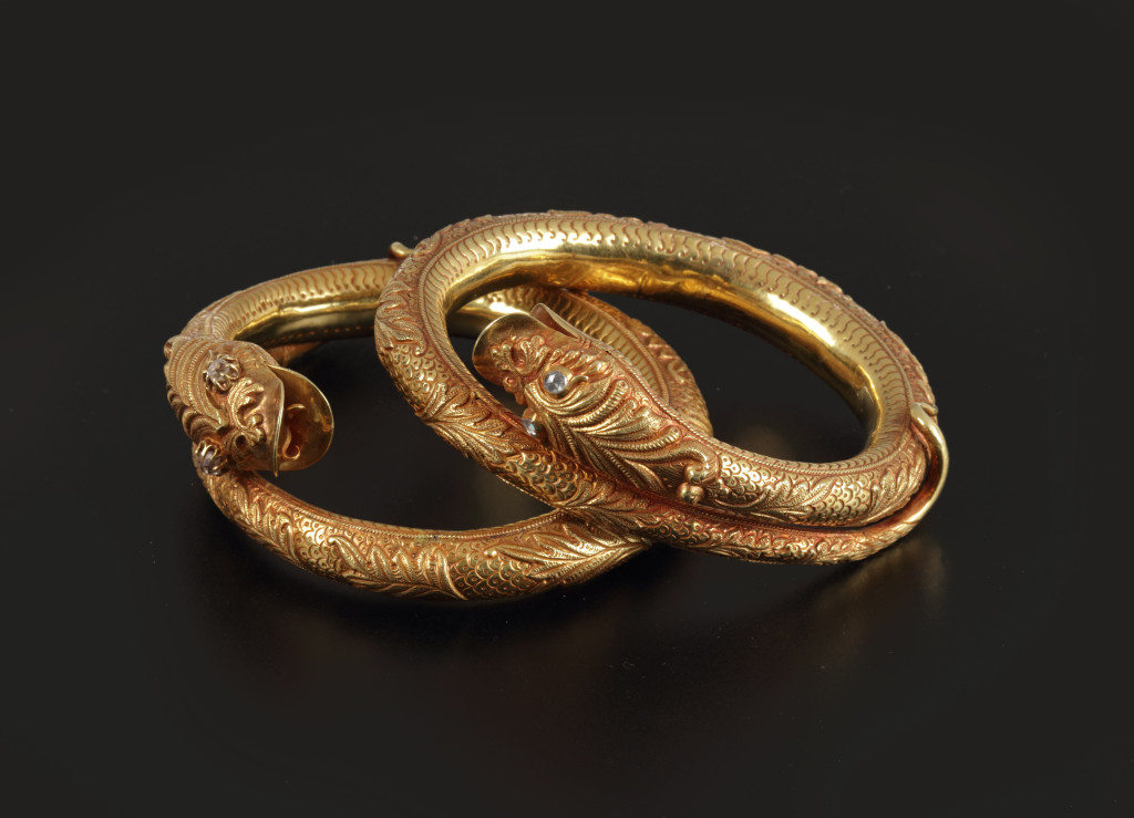 A pair of Javanese Hindu-Buddhist style Naga Bracelets