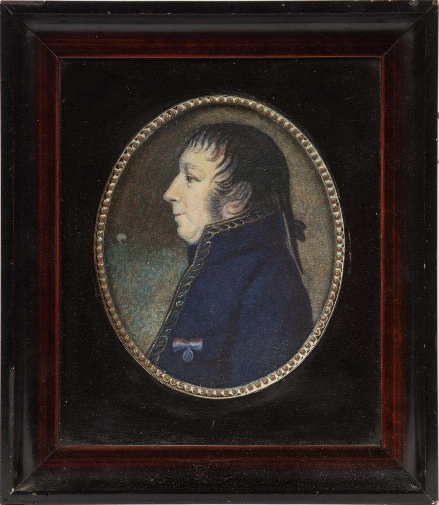 A pair of miniature portraits by Johannes Anspach (1752- 1823) depicting Vice-Admiral and Governor- General of Curaçao, Aruba and Bonaire Albert Kikkert (1762-1819) and presumably his brother Klaas Kikkert