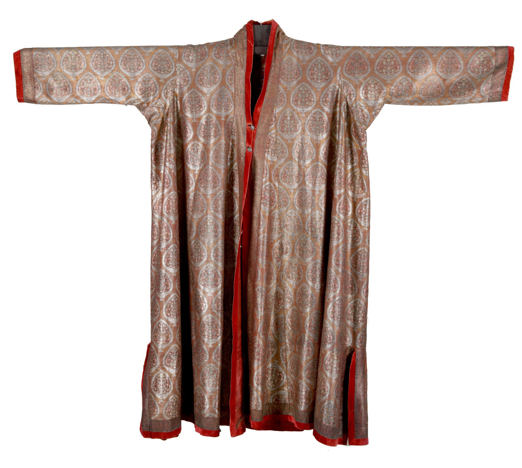 An Indian Kashmir silver-embroidered wool Choga, a ceremonial men's coat