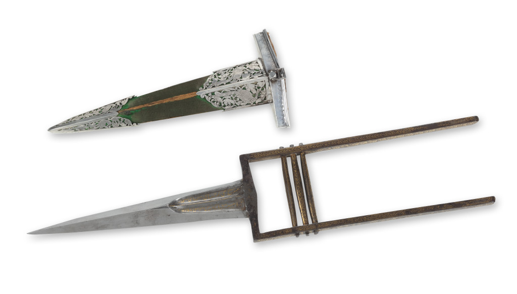 An Indian punch-dagger or 'katar', and scabbard