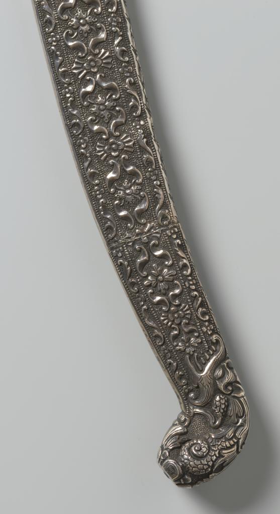 A superb Singhalese ruby-set gold,parcel-gilt silver and silver kasthane